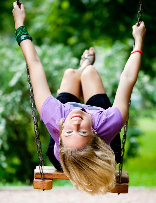 Swinging on a swing is a good example of kinetic energy.