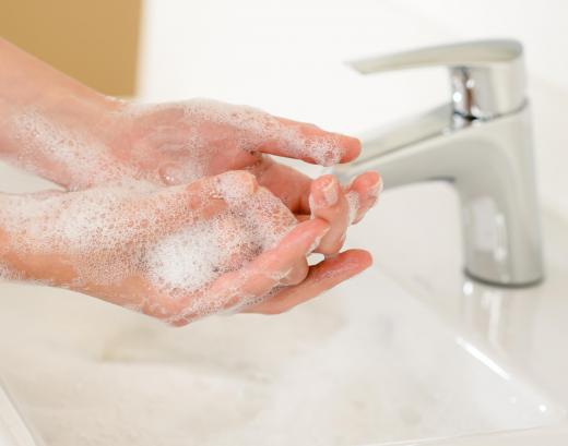 Hospital staff are encouraged to wash their hands with antiseptic preparations.