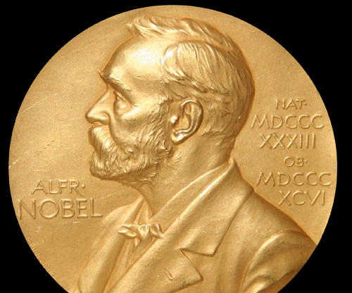 One of the medals awarded to Nobel Prize winners. It features an image of Alfred Nobel, after whom nobelium is named.